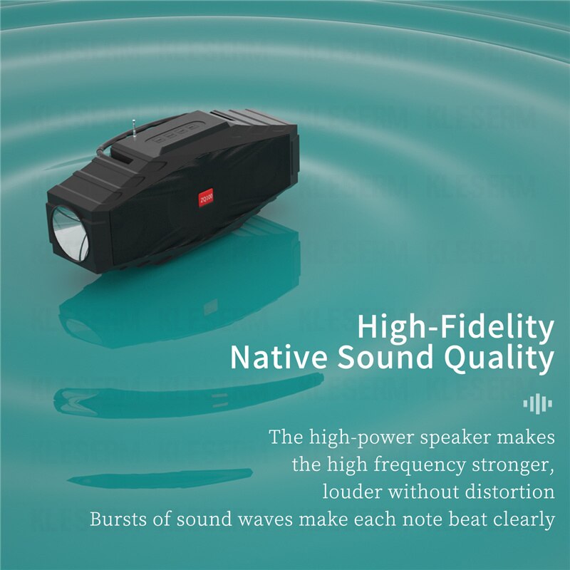 Solar Power Draadloze Speakers Met Flitslicht Fm Radio Tf Card Ondersteuning Zonne-energie Opladen Outdoor Camping Bluetooth Speaker Boombox