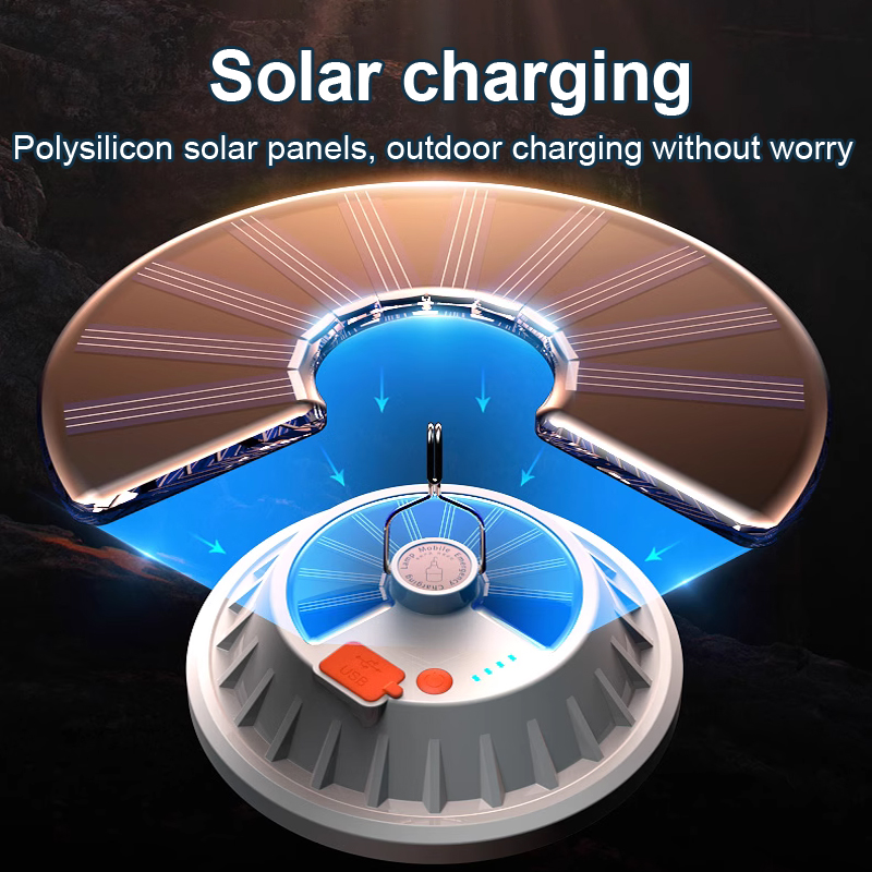 6000 mah led kraftfull uppladdningsbar campinglykta bärbar tältlampa campinglampa arbetslampa inbyggd batteri solladdning