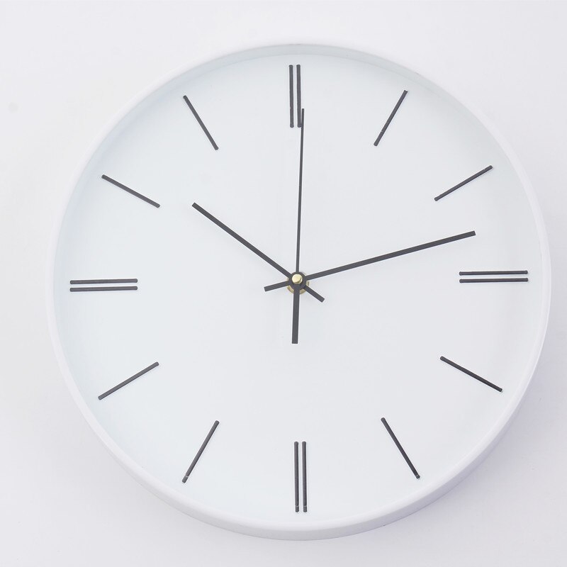 Simple Wall Clock European Style Home Mute Wall Clock Pastoral Style Wall Clock Sweep Circle Clock Stic: 3001 No Word Black Stripe