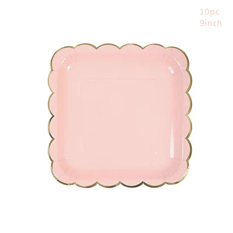 Disposable Tableware Paper Plate Lace Cups Stamping Lace Paper Plates Wedding Happy Birthday Party Supplies Baby Shower: Burgundy