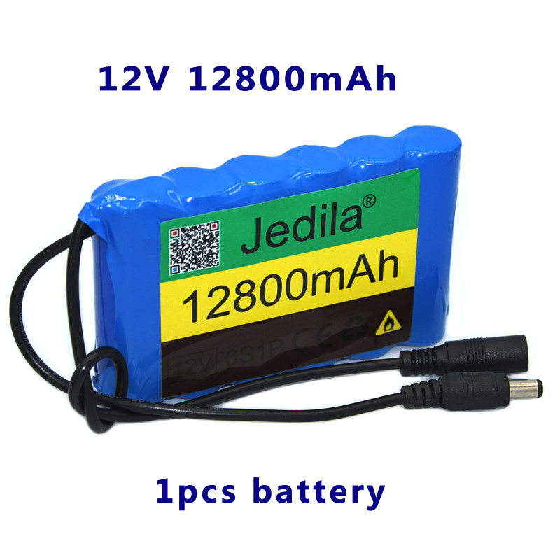6S1P 12 volt. 12800 mah. Rechargeable Lithium-Ion Battery Pack. Applied To CCTV Cameras.: Blue