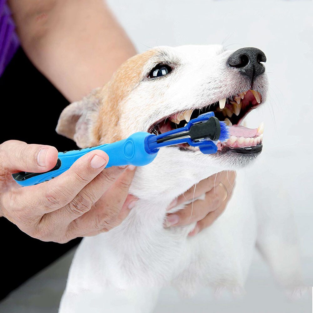 Drie Hoofd Huisdier Tandenborstel Hond Borstel Hond Kat Schoonmaakproducten Huisdieren Mondverzorging Voor Teddy Chihuahua Tanden Mond Cleanning Tool