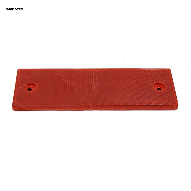 1PCS Truck Motorcycle Reflective Plate Sticker Adhesive Rectangle Reflector Reflective Warning Plate Stickers Safety Sign: A1 red with hole