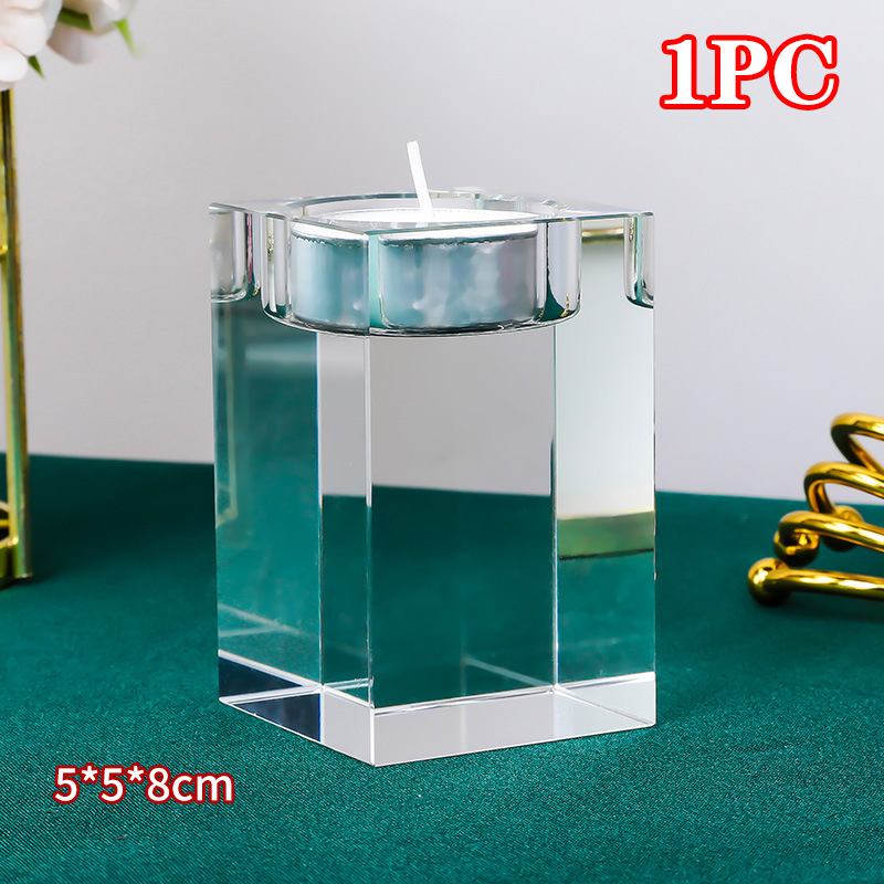 Cubo portavelas de cristal centros de mesa candelabros de cristal decoración mesa votiva soporte de vela, accesorios de decoración del hogar: Dorado