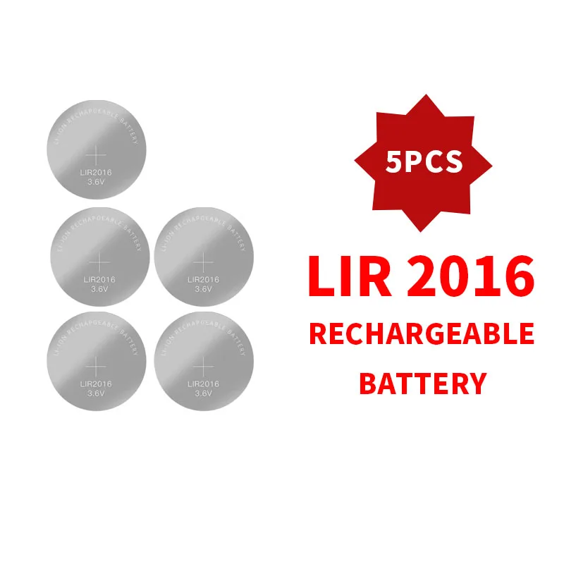 1–10 Stück wiederaufladbare LIR2016-Batterie, 3,6 V, hohe Kapazität, für Uhren, Fernbedienungen, Spielzeug, ersetzt CR2016 LM2016: Grün