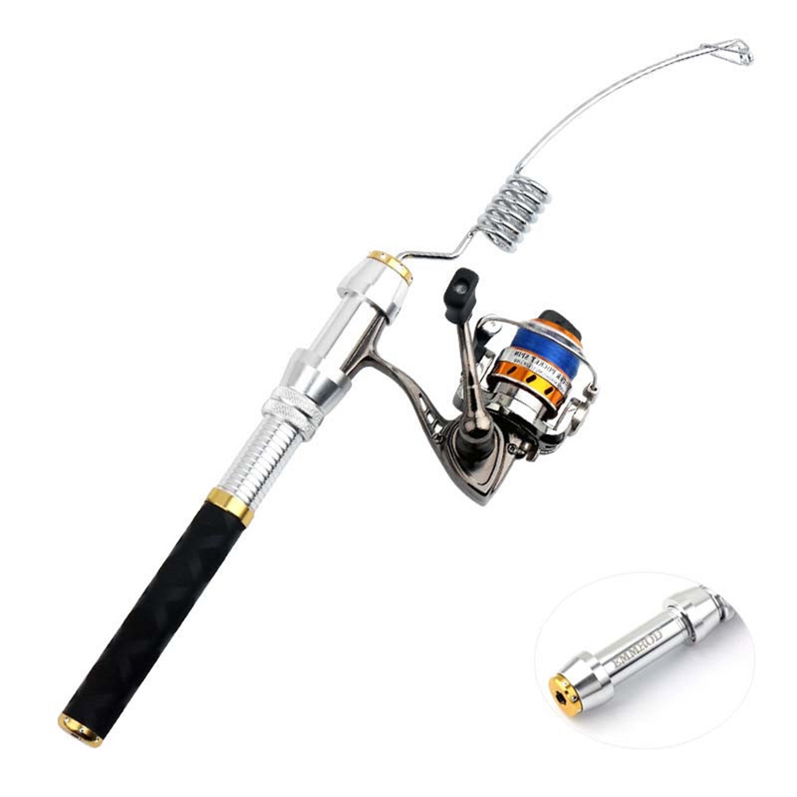 Portable Fishing Rod Telescopic Fishing Pole + 2+1 BB Spinning Fishing Wheel Left/Right Hand Interchangeable Fishing Tackle Kit