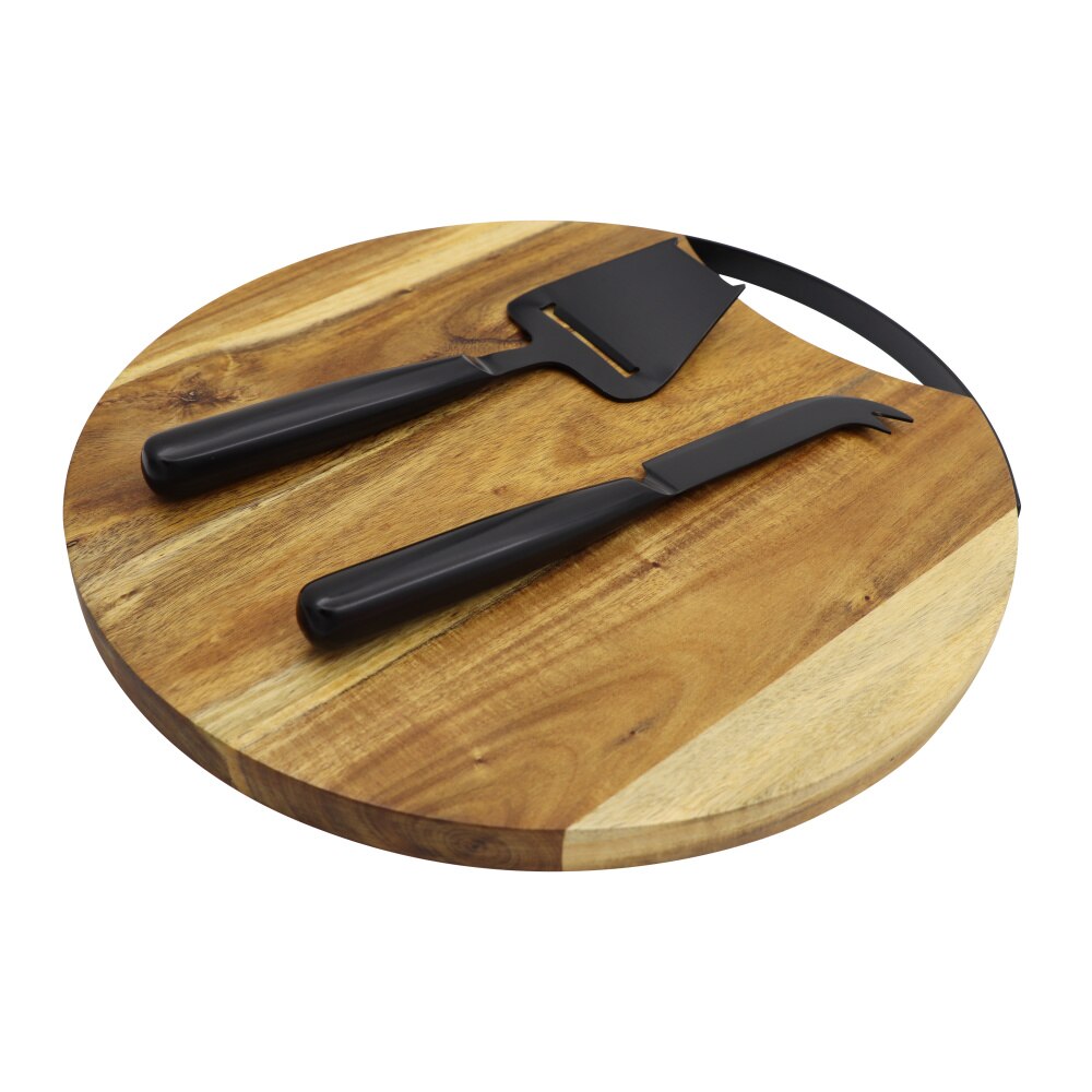 Jaswehome 3pcs Cheese Board Set Serving Utensils Serving Tray Acacia Wood Charcuterie Board Set With Cutlery Cheese Tools