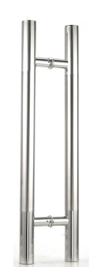 High-grade Stainless Steel Glass Door Handle Diameter 38mm Brushed/Polishing Bathroom Shower/wooden Door Armrest Glass Hardware: Silver / 500mm long 300 holes