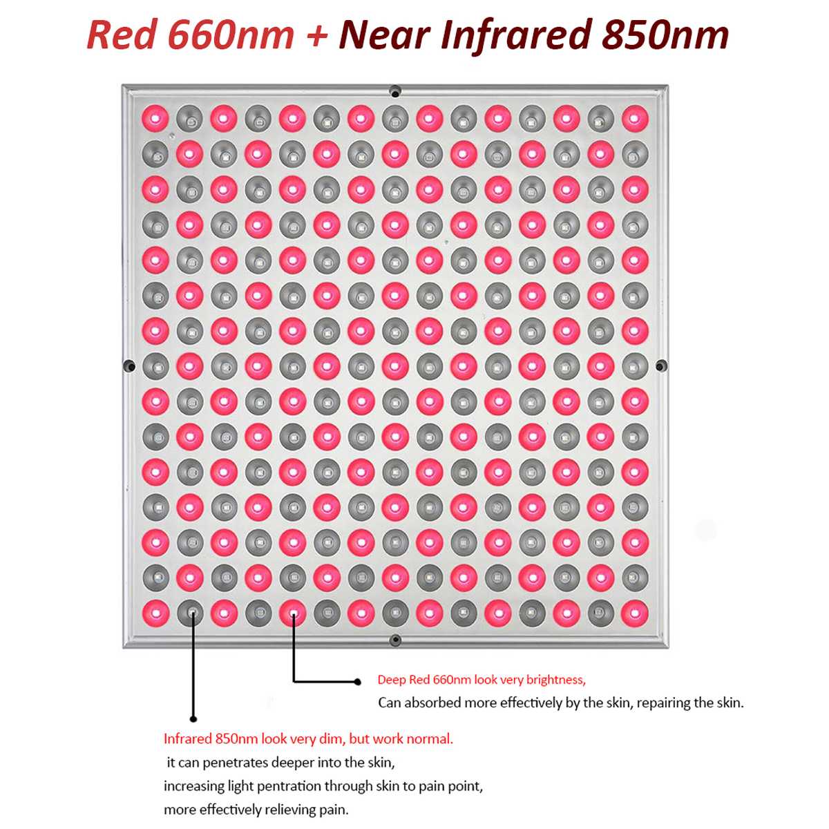 45W 850nm lumière Led rouge thérapie infrarouge 225 LED Anti vieillissement thérapie lumière pour le soulagement de la douleur de la peau du corps complet rouge LED pousser la lumière