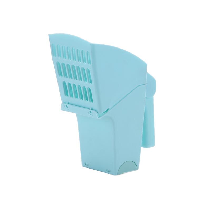 Paletta per lettiera integrata per lettiera per gattini scoop con sacchetti per rifiuti raccoglitore per animali domestici in plastica portatile forniture per la pulizia del gatto: blu