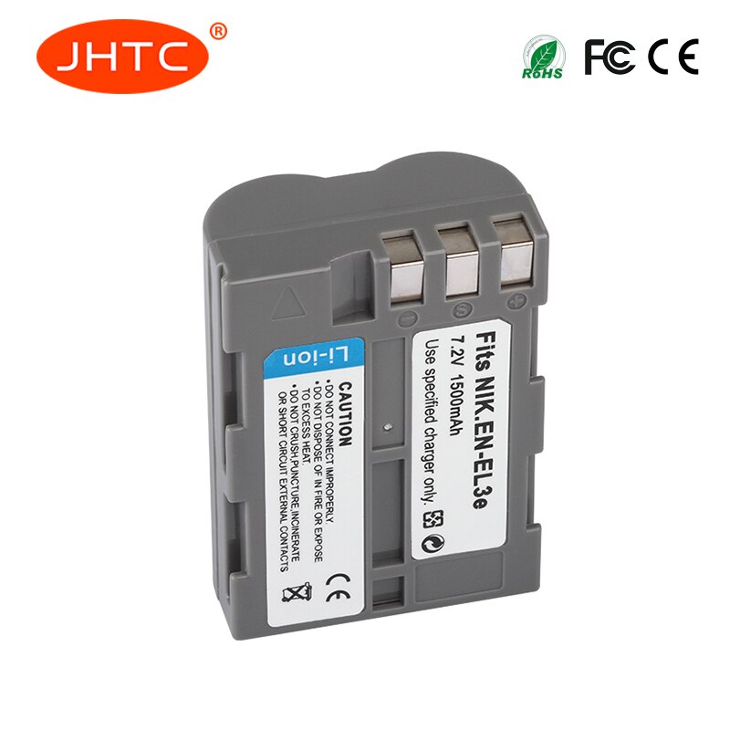 JHTC 1 pc 1500 mAh EN-EL3e EN EL3e ENEL3e Camera Batterij voor Nikon ENEL3E EN EL3E D30 D50 D70 D90 d70S D300 freeshiping