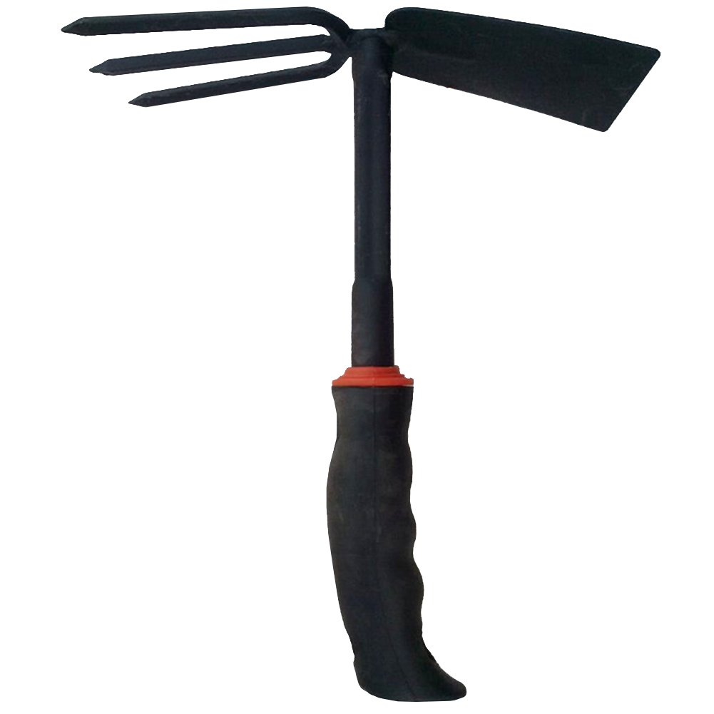 Ukrudtsgravemaskine håndværktøj med gaffeljern kultivator holdbar bærbar to hoved multifunktions rustfast havehøvlgraver