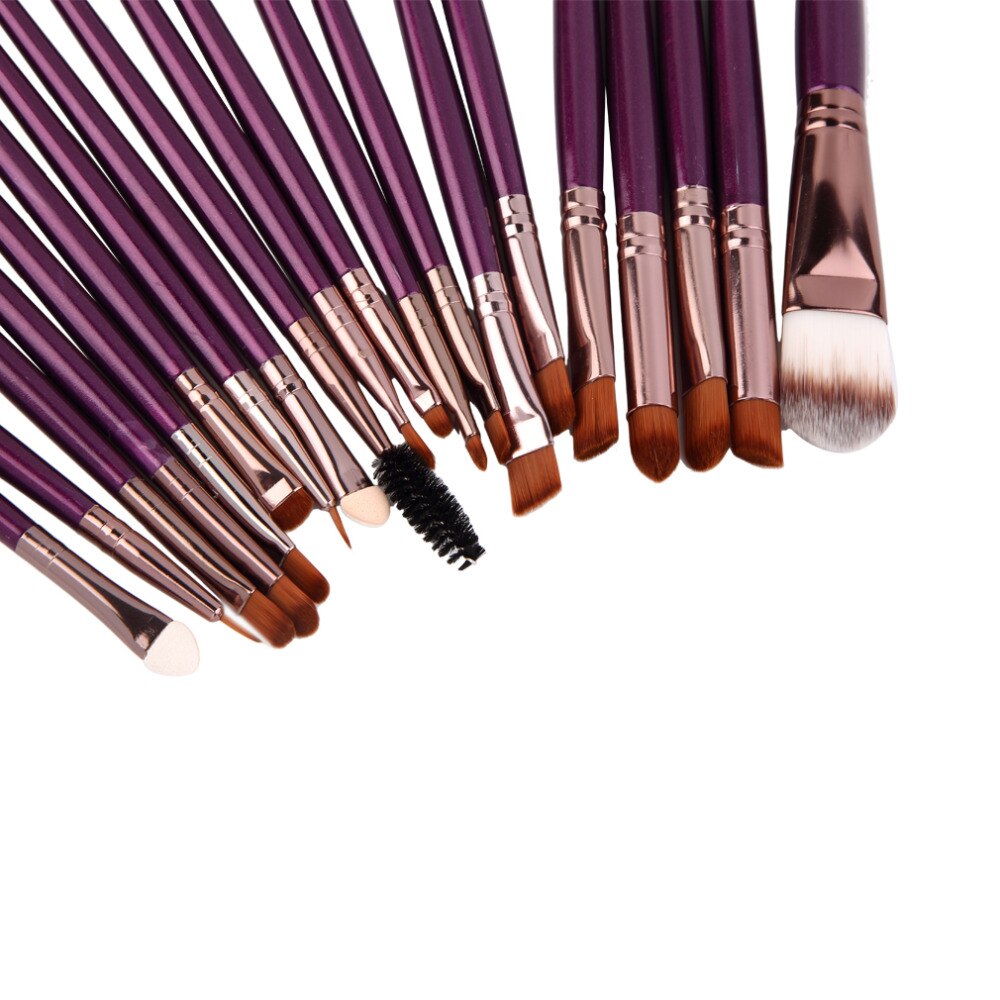 20 stuks cosmetische make-up blush paarse kwast met koffie haar blusher, foundation, poeder