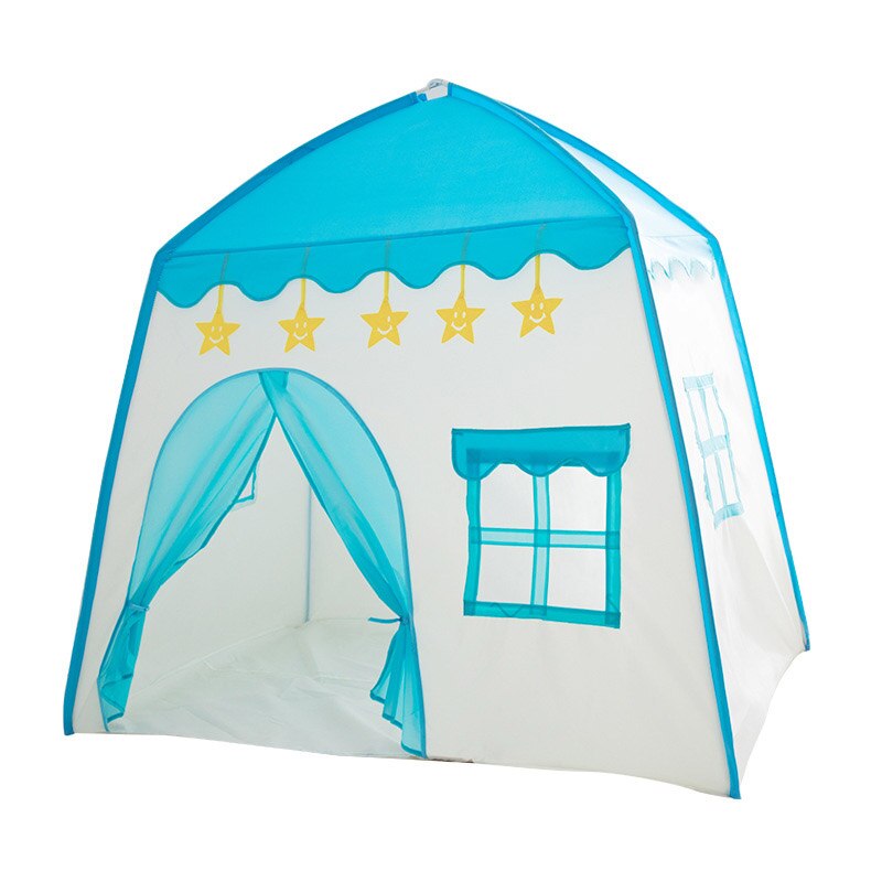 Draagbare Kinderen Tent Wigwam Vouwen Kids 1.3M Tenten Tipi Baby Party Speelhuis Prinses Kasteel Kind Room Decor baby Cadeau: blue