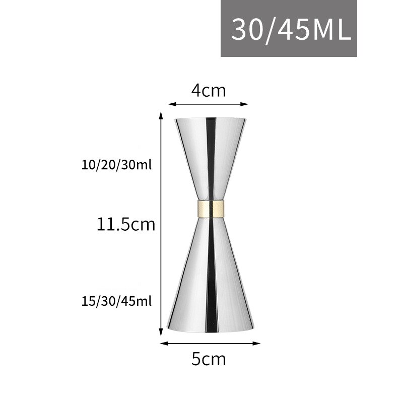 Japanese Measuring Cup Tools Bar Measure Cocktail Jigger Measure with Etched Pattern Bar Tools Bar Tools Bar Accessories: Silver 30-45ml