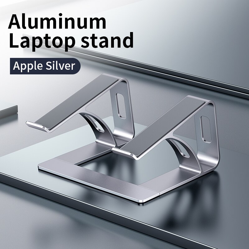 Foldable Laptop Stand Aluminum For Desk MacBook Table Desktop Portable Laptop Holder PC Computer Notebook Stand Standing Desk: Silver