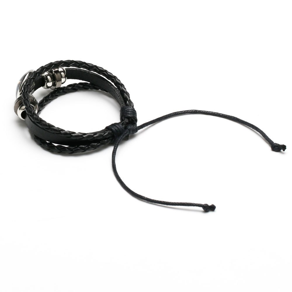 Vaderdag Beste Super Dad Hand Geweven Lederen Koord Glas Armband