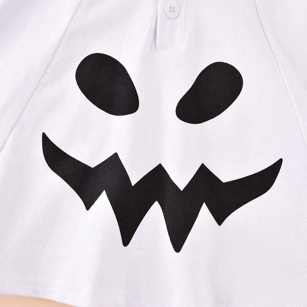 Peuter Infant Kids Baby Jongens Meisjes Cosplay Halloween Kostuum Ghost Gedrukt Tops Gestreepte Hooded Mantel Mantel Jas Bovenkleding # P4