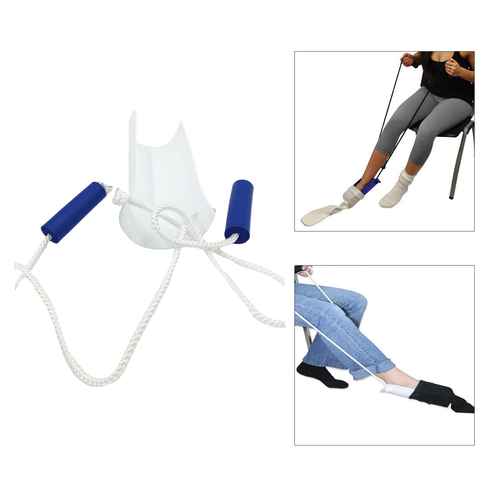 Sock Aid Dressing Assistance Tool Puller Easy On and Off Non-Slip with Adjustable Cords Sock wearing for Pregnant Women Disabled