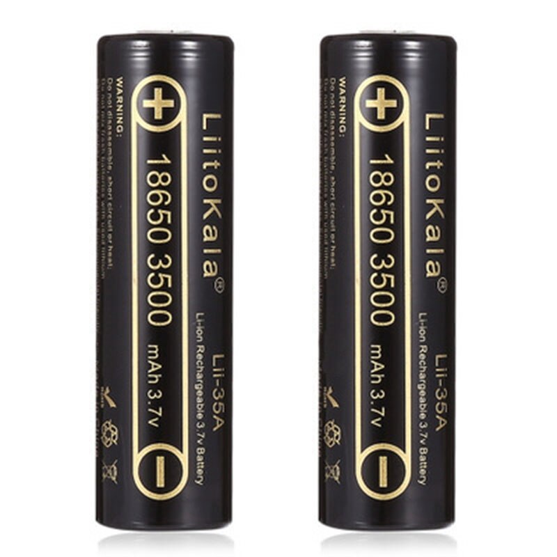 LiitoKala Lii-35A 18650 Li-Ion Battery 3.7 3500MAh Rechargeable Li-Ion High Battery for Flashinglig 2 Pack