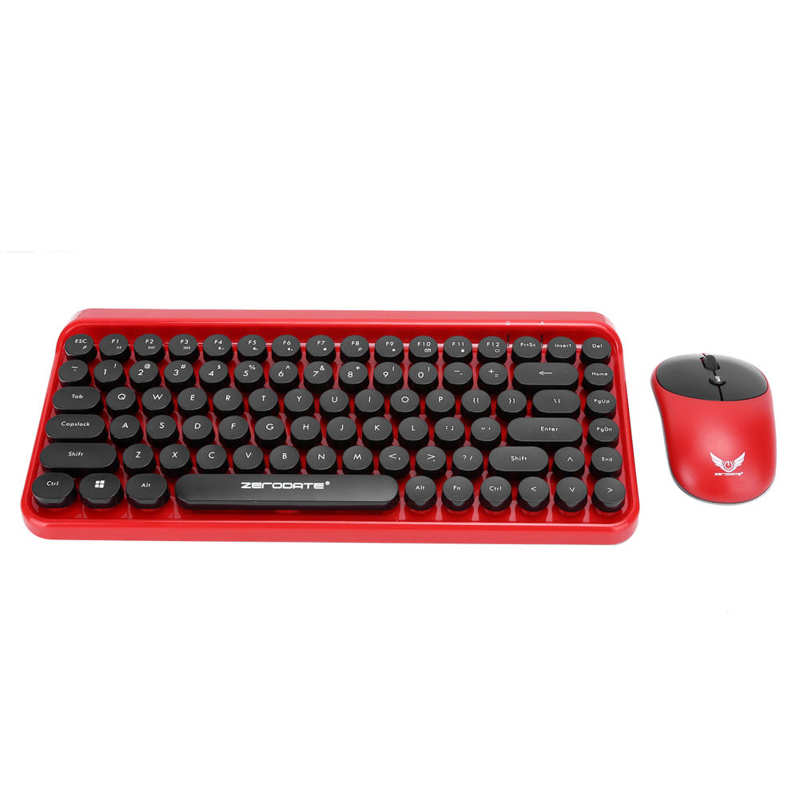 2.4GHz Wireless Keyboard Mouse Set 84 keys Punk Retro Style Keyboard 800/1200/1600DPI Office Gaming Mouse for PC Laptop Notebook
