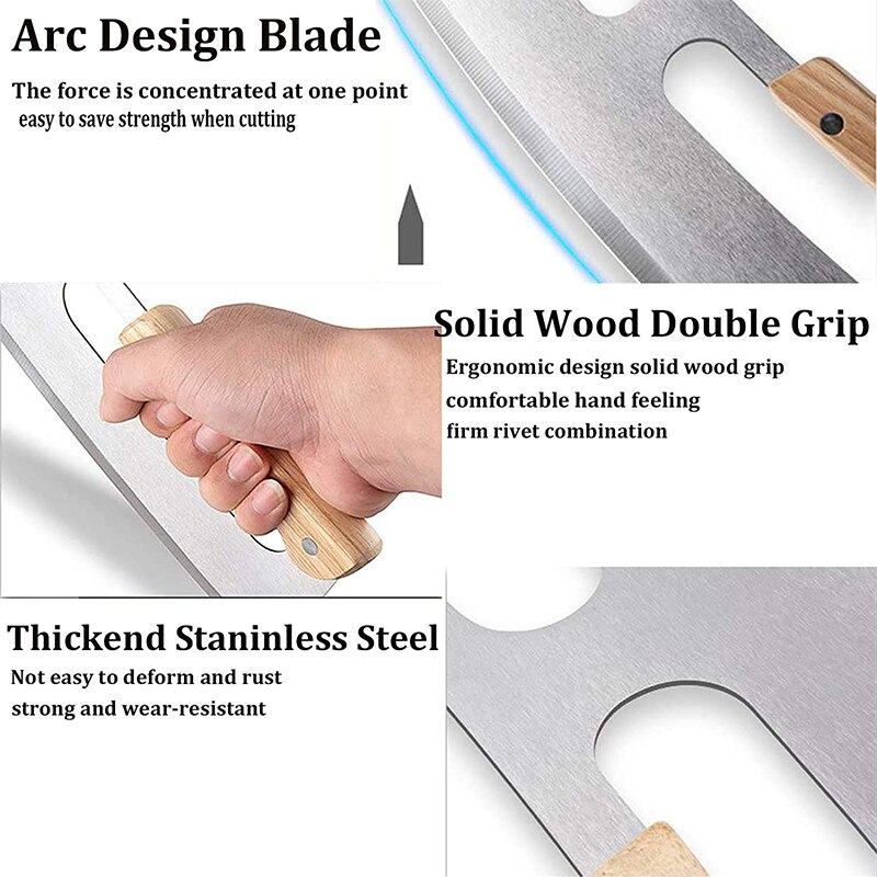Pizza Knife Rocker Kitchen Accesories Stainless Steel Pizza Shovel Kitchenware Double Handle Sharp Pizza Cutter Household Gadget