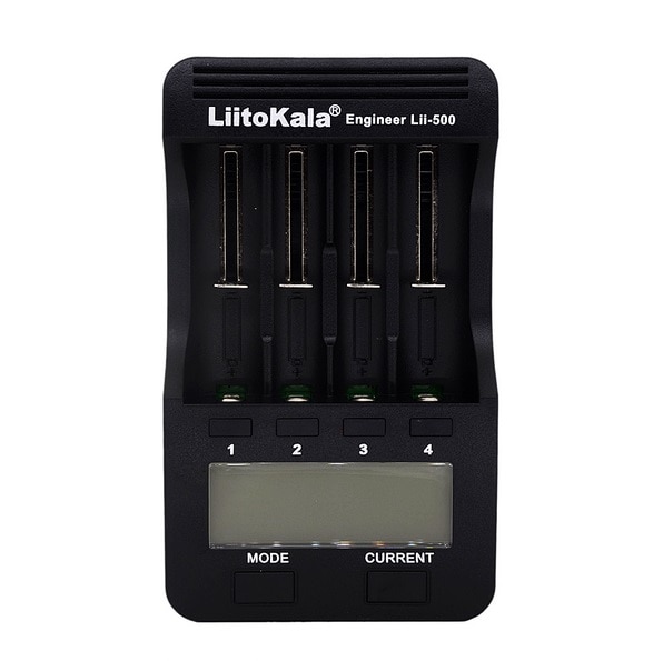 Liitokala Lii-500 LCD3.7V/1.2V Aa/Aaa 18650/26650/16340/14500/10440/18500 Acculader met Scherm + 12V2A Adapte + Uitgang 5V1A