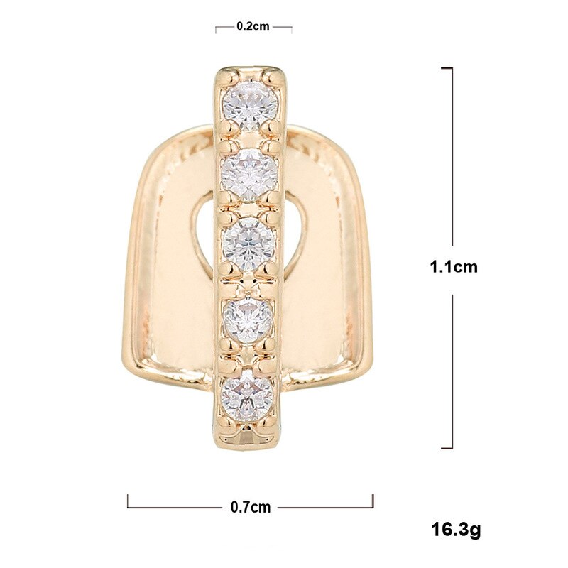 Hip Hop Gold Teeth Grillz Top Crystal Grills Dental Mouth Punk Teeth Caps Cosplay Party Tooth Rapper Funny Jewelry