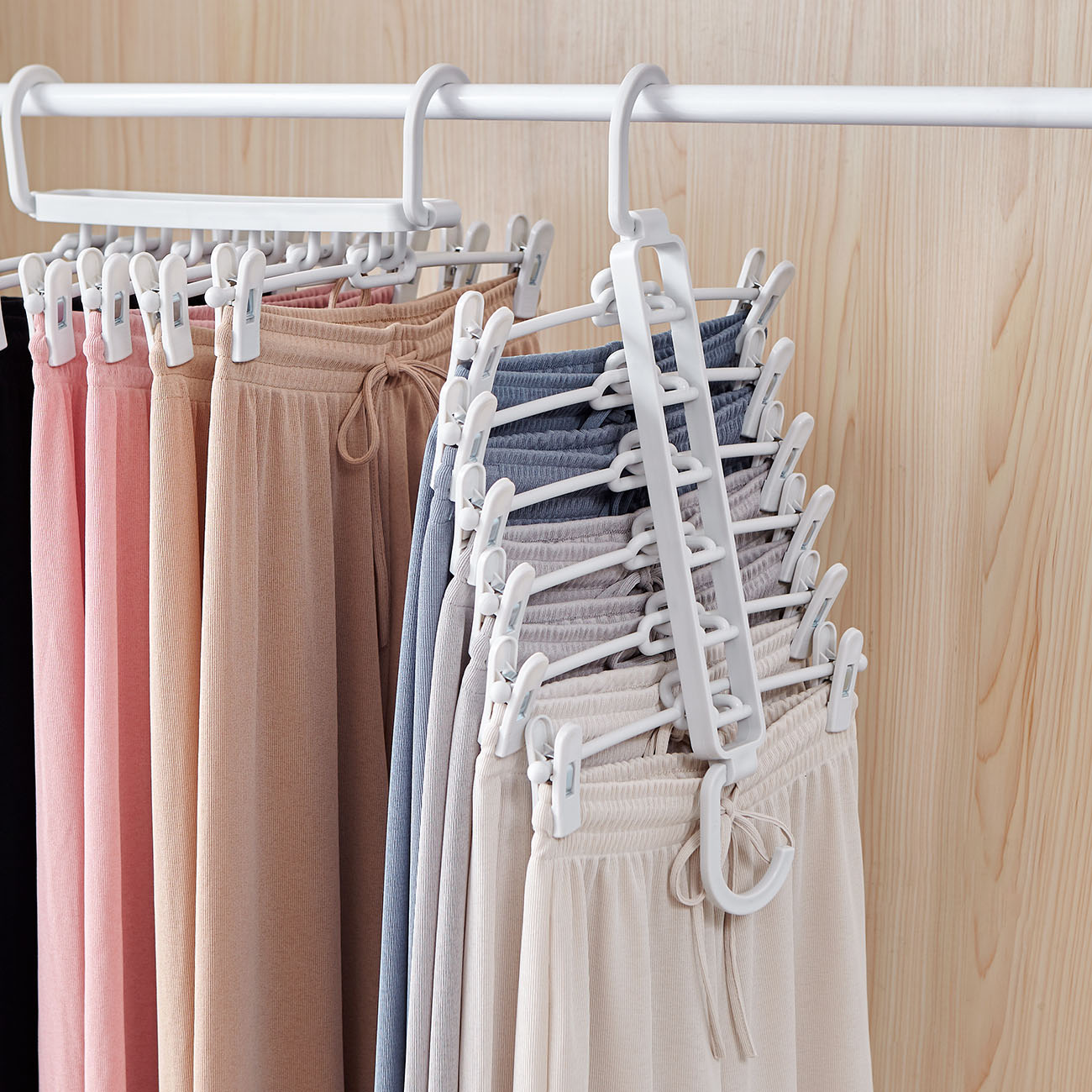 6 In 1 Multifunctionele Broek Rack Naadloze Kleding Magazijnstellingen Plastic Kleren Droog Rack Closet Organizer Broek