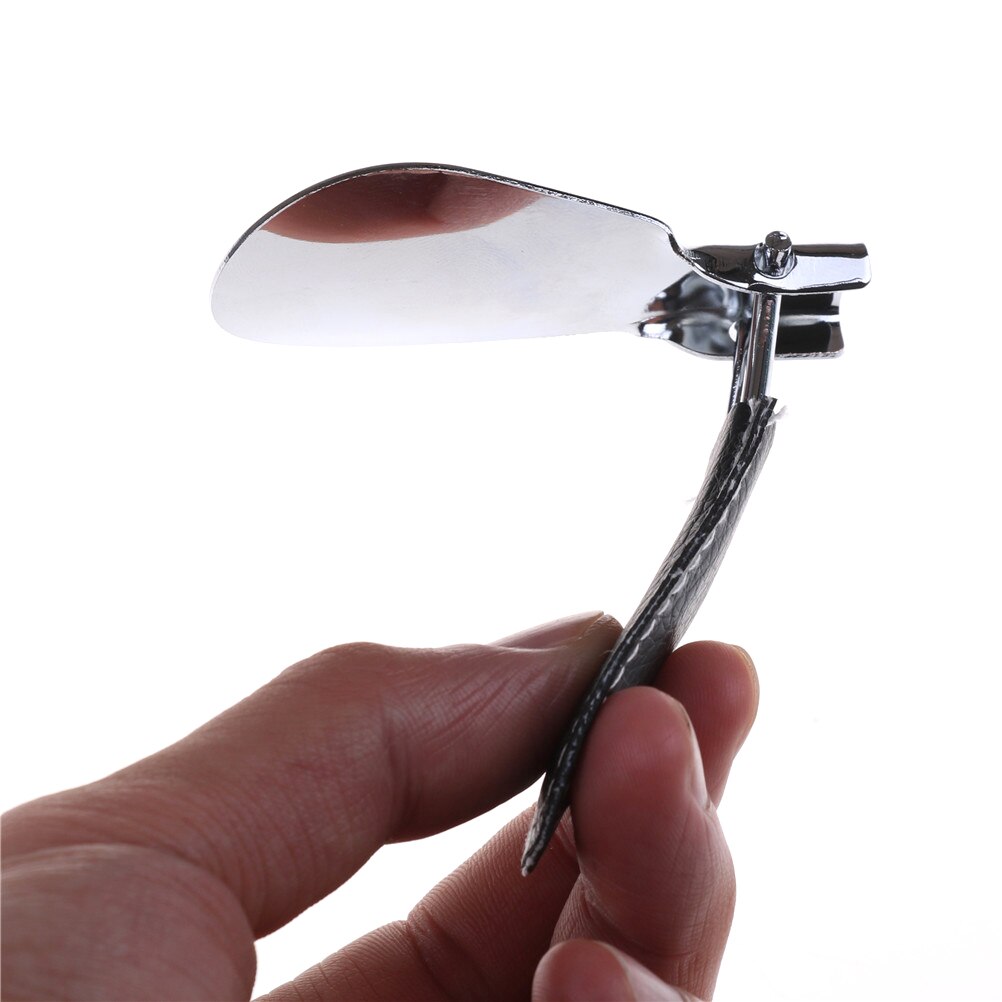 Durable Shoehorn Stainless Steel Foldable PU Leather Handle Easy to Carry For Men Women Shoes 12*3.5cm