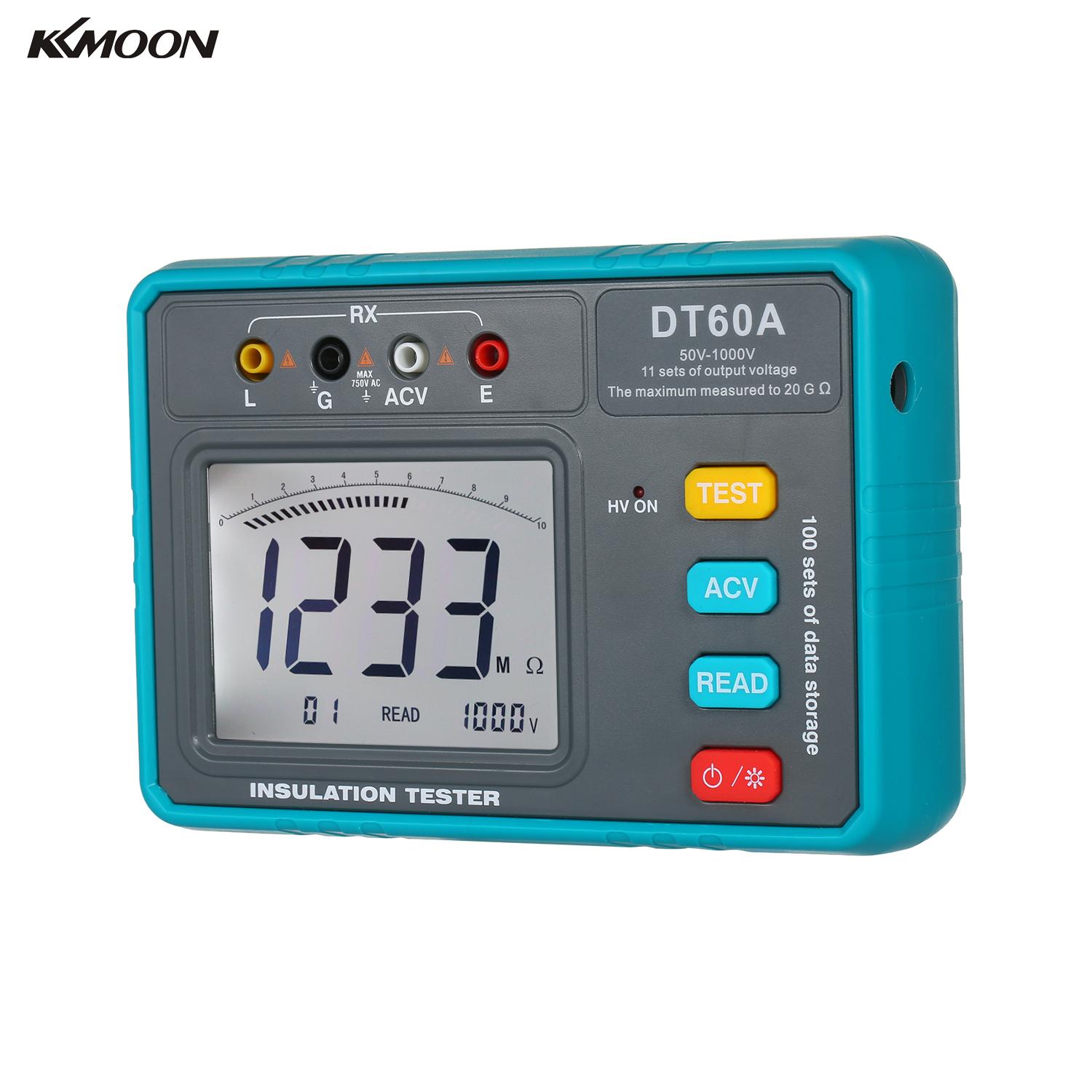 DT60A Insulation Resistance Tester LED Digital Ohmmeter Megohmmeter Megger Megameter Resistance Meter for 1MΩ-20GΩ