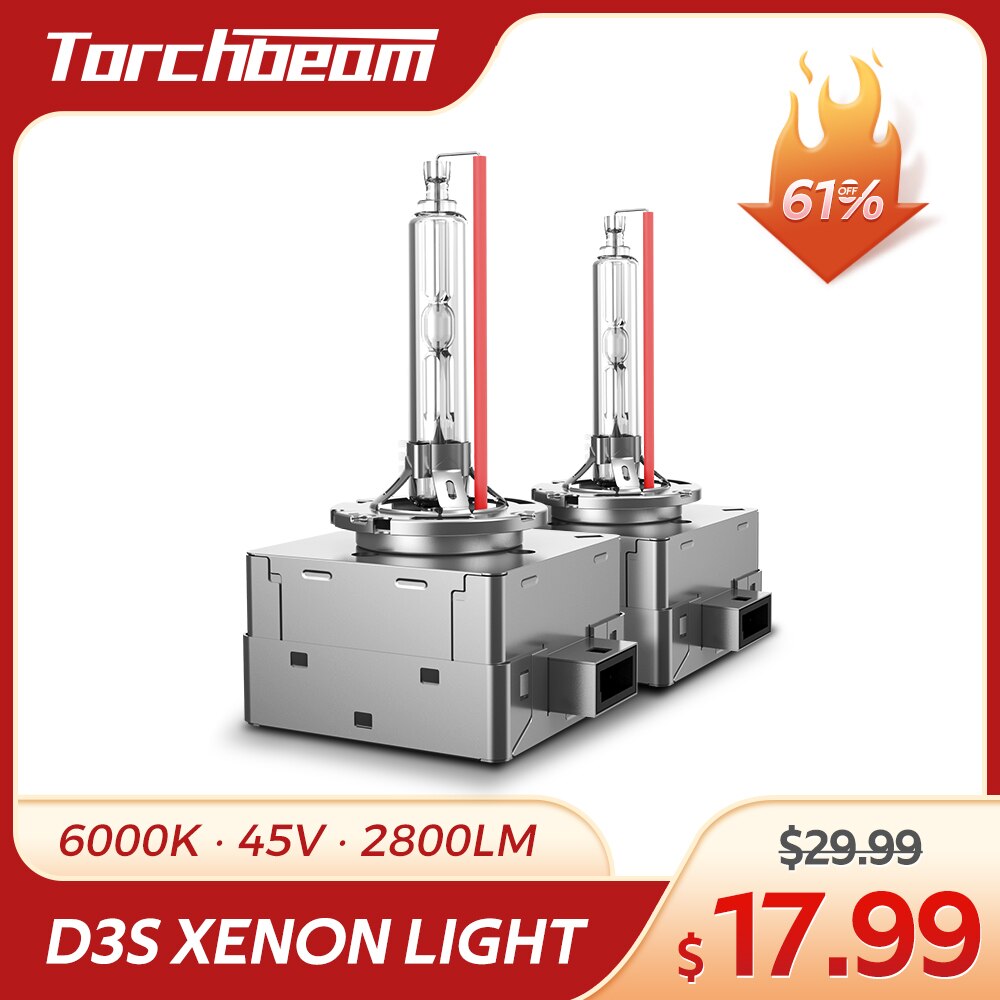 Torchbeam – phare de voiture au xénon D3S, ampoules HID à haute luminosité, 45V, 35W, 5600LM, 8000K, blanc, bleu, Kit de lampes de voiture, 2 pièces