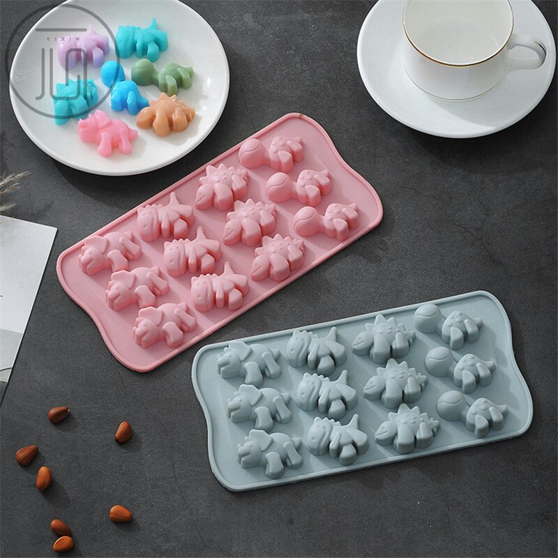 1 stk 3d dinosaur silikone form kage chokolade slik fondant lys sæbe forme gelé ler bryllup dekoration gør-det-selv bageværktøj