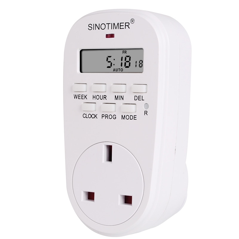 Dk stikkontakt elektrisk 7 dages ugentlig programmerbar digital stikkontakt timer switch tid relæ vægur strøm  ac230v 220v 50hz