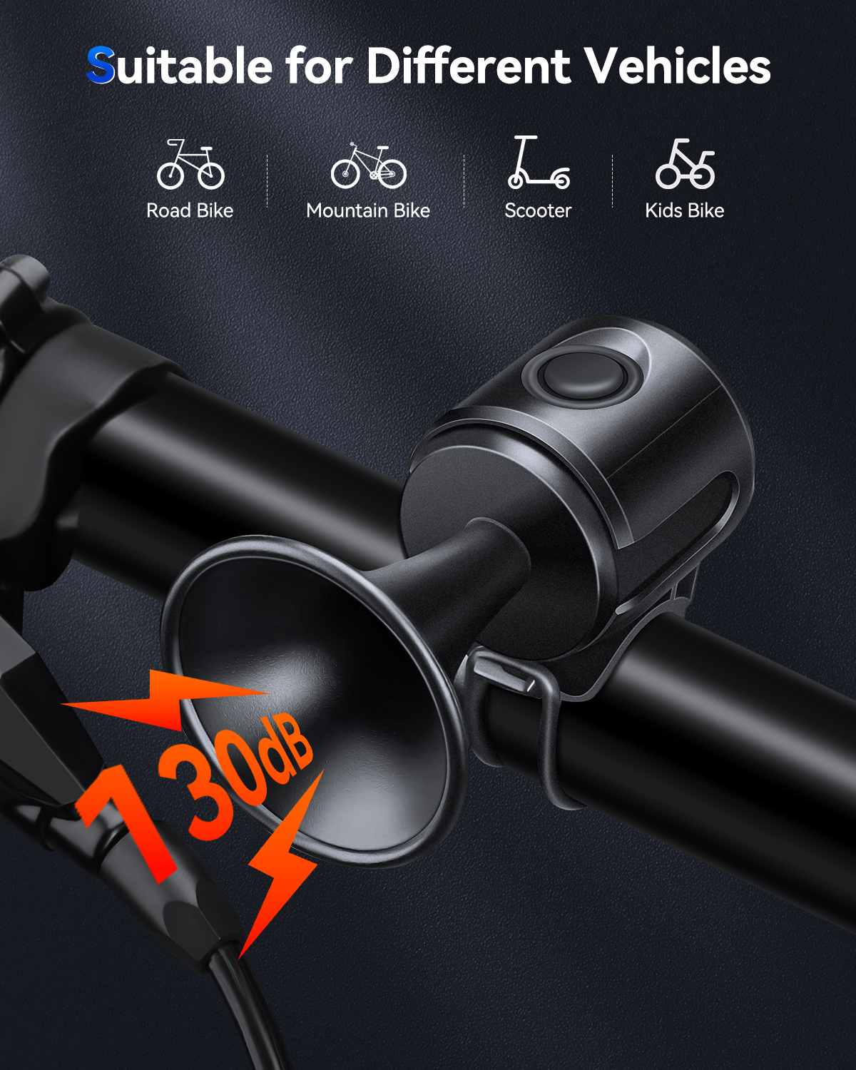 Rockbye Elektrische Fiets Hoorn 130db Fietsstuur Waarschuwing Luidspreker Waterdichte Mountainbike Scooter Bel Kinderfiets Hoorn