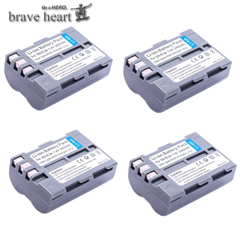 Batterie EN-EL3E EN EL3e ENEL3e EL3 EN EL 3E batterie Pour Nikon D300S D300 D100 D200 D700 D70S D70 D80s D90 D50 L15 caméra: 4battery