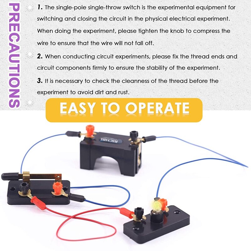 Labs Physics Experiment Basic Beginner Circuit Kit, Including Interconnect Circuit Wire,Single Pole Single Throw Switch