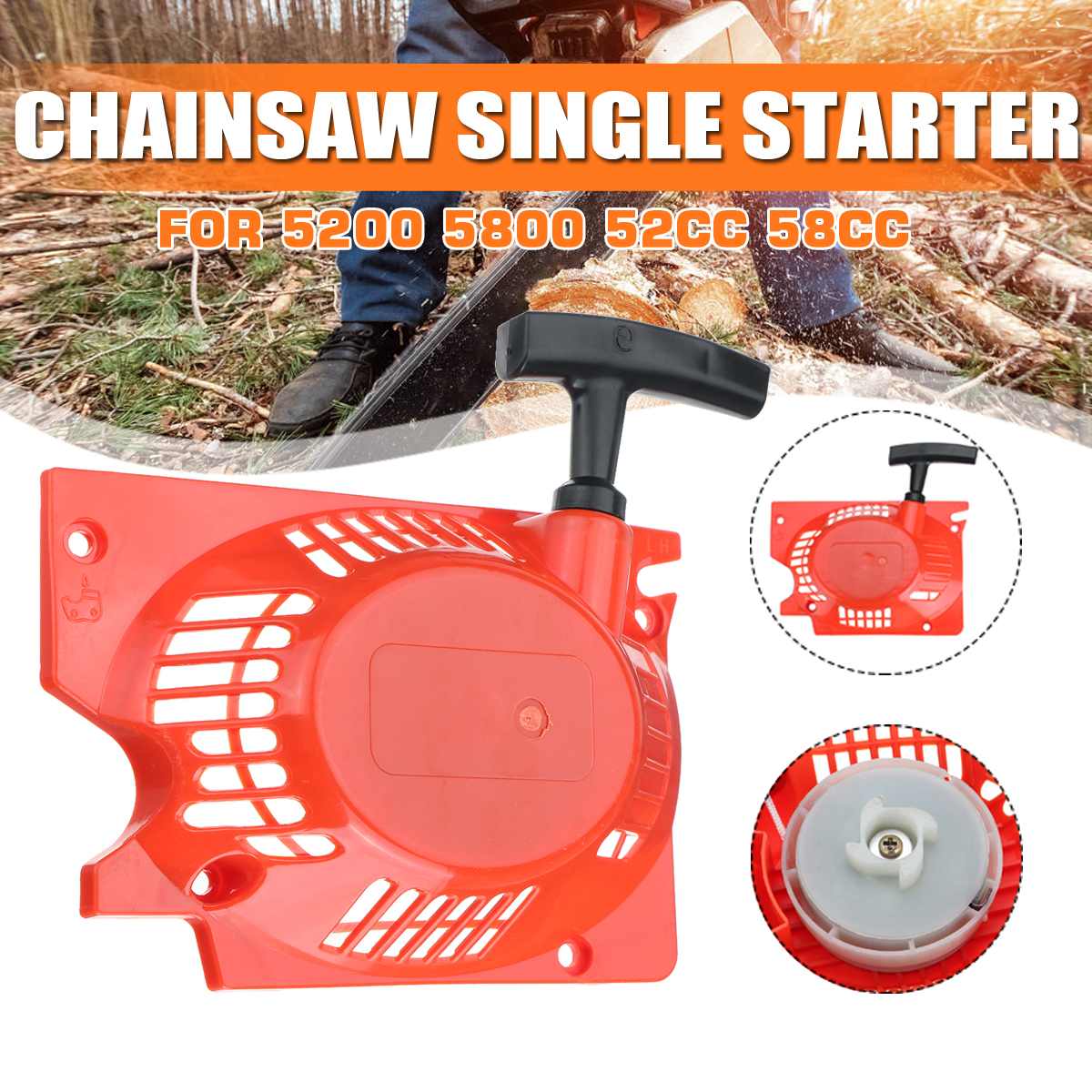 1pc motorsåg startar passform stihl motorsåg reservdelar dragstart för 5200 5800 52cc 58cc