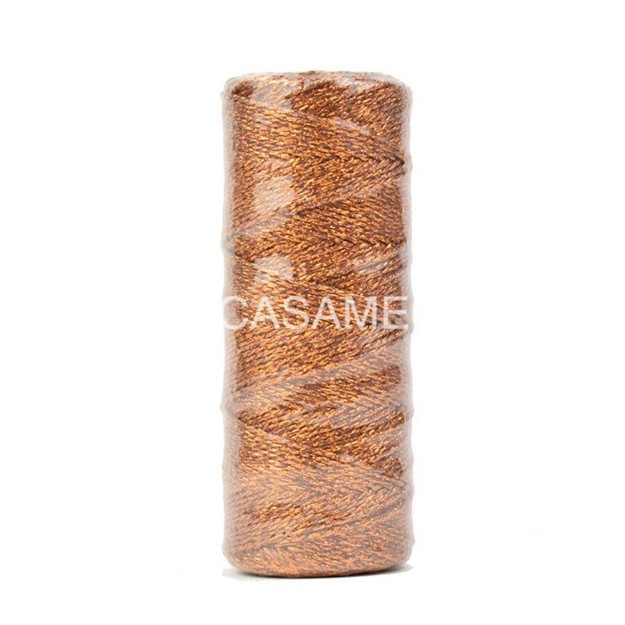 Metallic 2 st 12- ply guldguld silver garn rep baker garn för hantverksförpackningsspolar