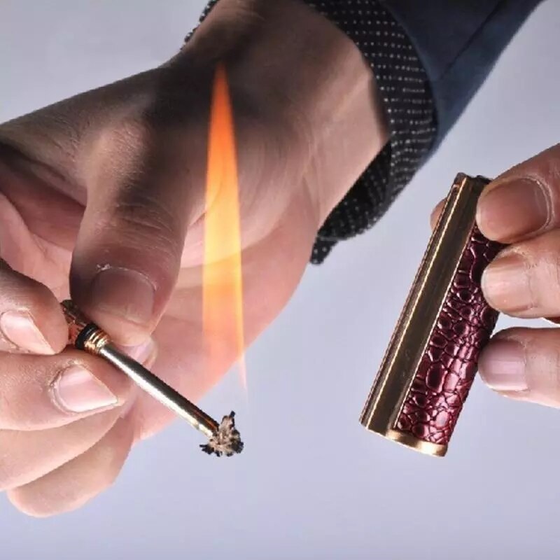 Encendedor inmortal de respiración de dragón que combina con mechero de queroseno, , de Metal, resistente al agua, llavero Retro Vintage para exteriores, 1 Uds.