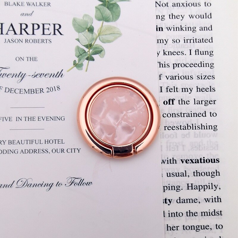 Universal Phone Marble Finger Ring Holder 360 Degree Stand for Samsung Xiaomi iPhone X 7 6 5 5S plus Smartphone Plain Bague: Pink