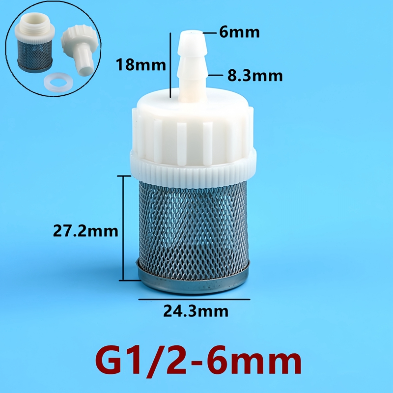 G1/2 4 ~ 20mm slangefilter dryppvanning industri landbruk vann rustfritt stål nettfilter vannpumpe innløpsfilter: Gull / 1/4 ''