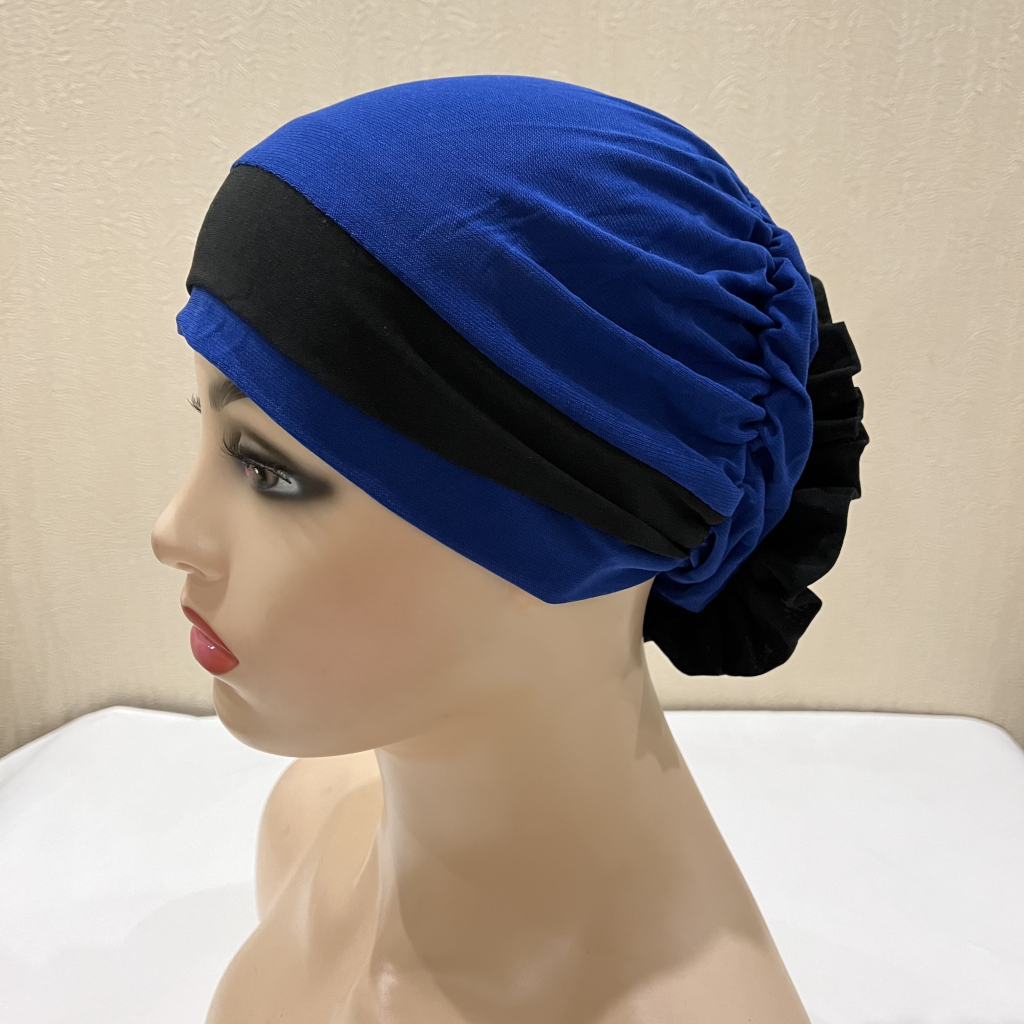 H133 frente dos colores turbante hijab estiramiento interior Hijabs cobertura completa gorras listas para usar mujeres pañuelo para la cabeza debajo del Hijab Bo: Dusty vino