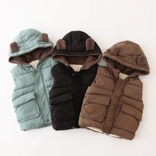 Gilet con cappuccio per ragazzi gilet addensato capispalla per bambini gilet per ragazzi abbigliamento per bambini ragazzi ragazze giacche in cotone gilet