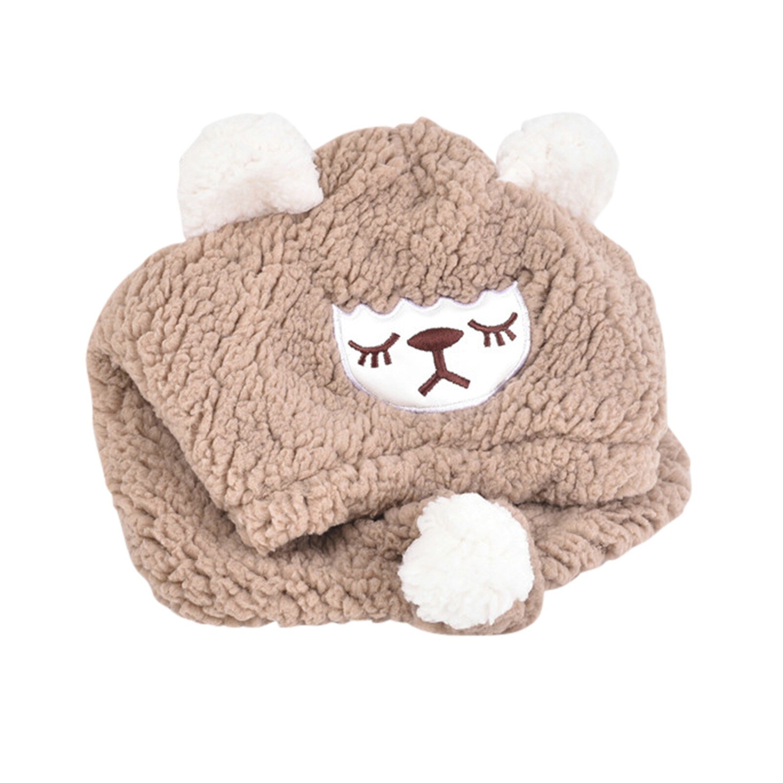 Peuter Meisje & Jongen Baby Beanie Haarbal Cap Verdikte Sjaal Warm Winddicht Oor Masker Gorro Cartoon Harige Beer Winter Haak hoed