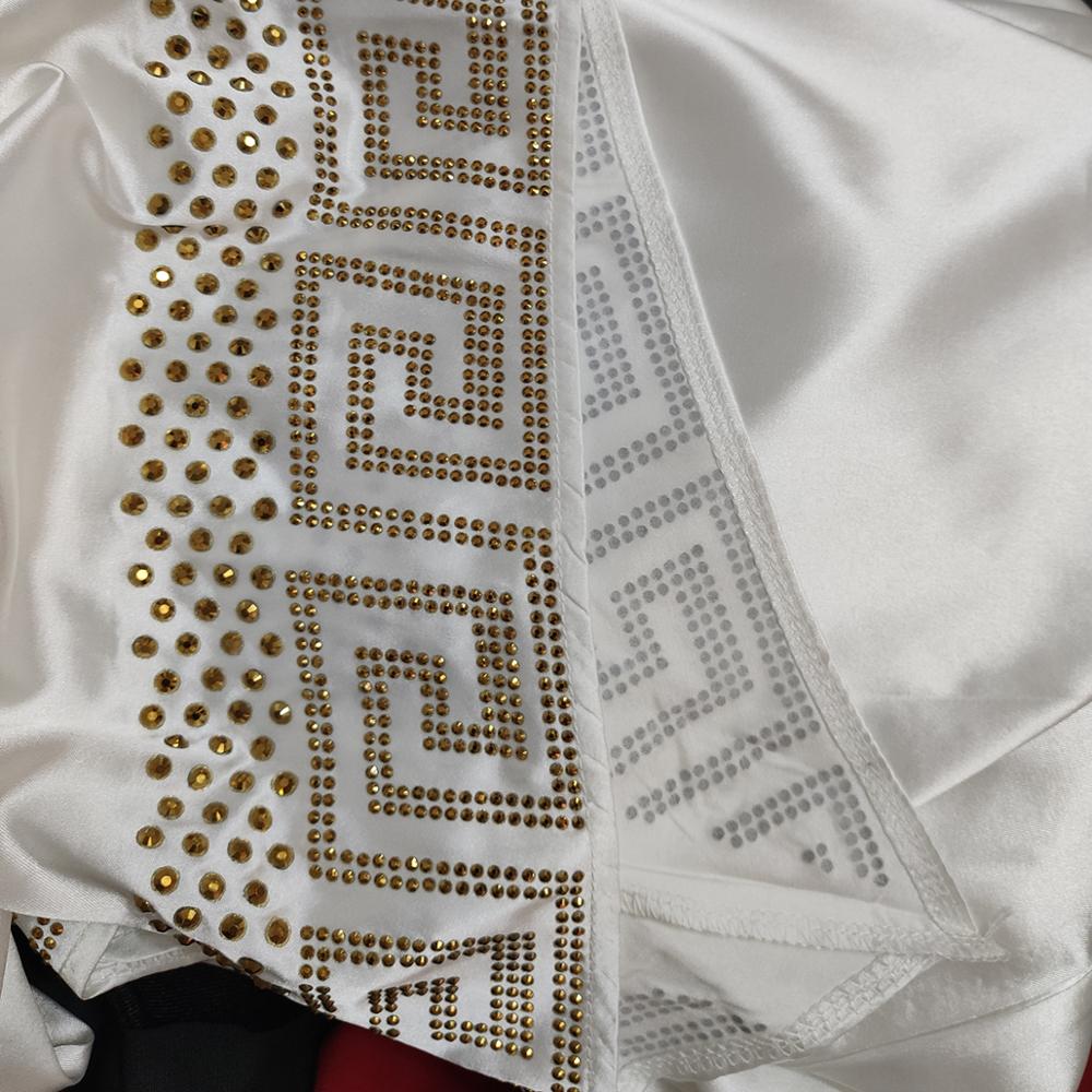 Dashiki Dress Silk Gold diamond Abaya Dubai Maxi Bazin African Vintage Long Sleeve Robe Gowns Africa Sexy Lady Party