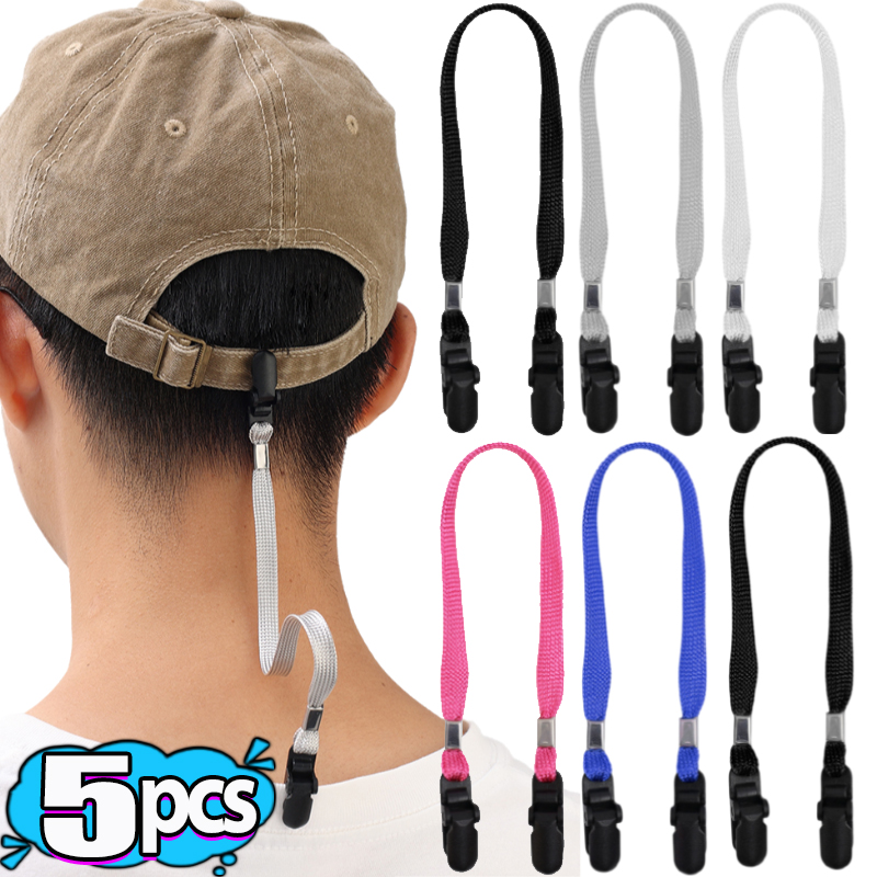 1/5 Stuks Cap Winddicht Touw Hoed Clips Cap Retainer Vissen Kleding Keeper Met Koord Voor Golfen Vissen varen Zeilen Sport