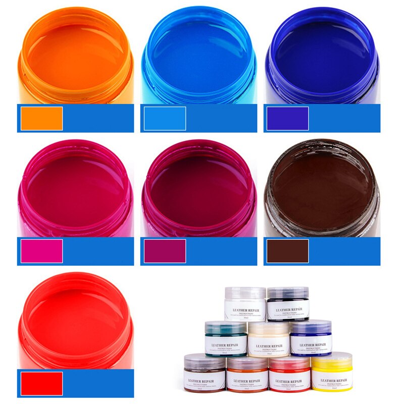 Leather Recolor Cream Repair Gel Scratch Remover for Leather Furniture Sofa Bag Shoes Care Cleaning 50ml FP8