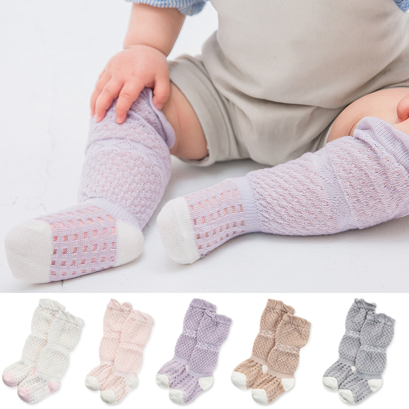 Sunmer Dunne Babysokjes Knie Lange Sokken Gebreide Baby Peuter Sokken Born Kids Sokken Sokken Voor Katoenen Hollow Baby meisje Jongen