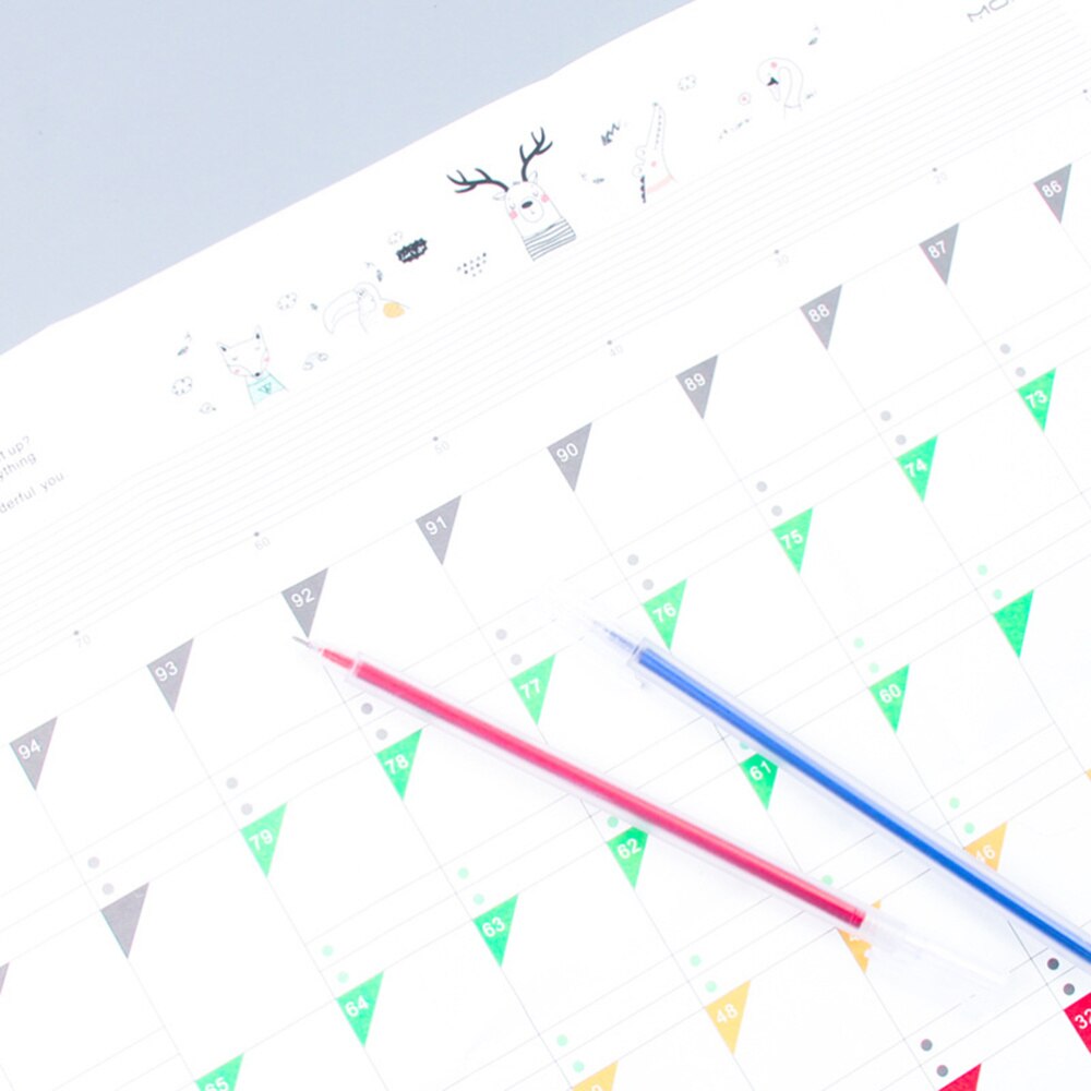 Year 100 Day Countdown Calendar Learning Schedule Periodic Planner Table for Kids Study Planning Learning Supplies(Whi